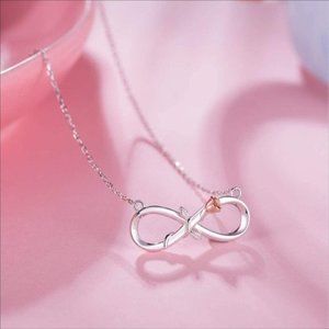 S925 Rose Gold Infinity Flower Shaped Necklace